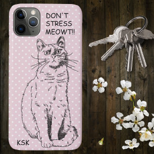 Länderkatze Nicht Stress MEOWT Pink Polka Dot Case-Mate iPhone Hülle