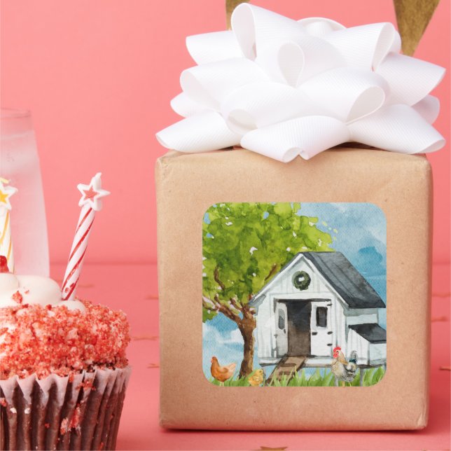 Länderlebensaufkleber Quadratischer Aufkleber (Party)