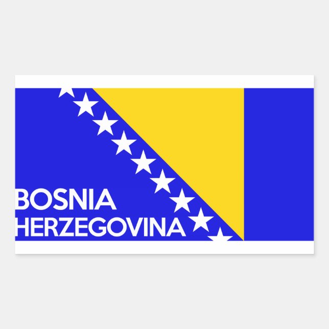 Ländername für Bosnien und Herzegowina Rechteckiger Aufkleber (Vorderseite)