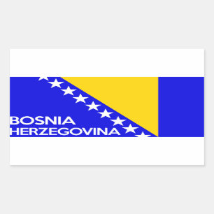 Ländername für Bosnien und Herzegowina Rechteckiger Aufkleber