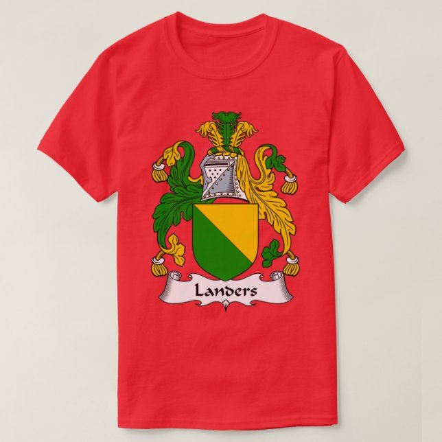 Landers Coat of Arms Familienwappen T-Shirt (Design vorne)