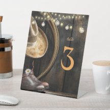 Länderstiefel, Tischnummern aus Holz und Stallholz