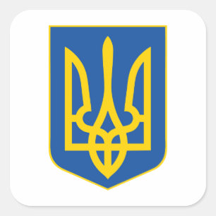 Ländersymbol der Ukraine Quadratischer Aufkleber