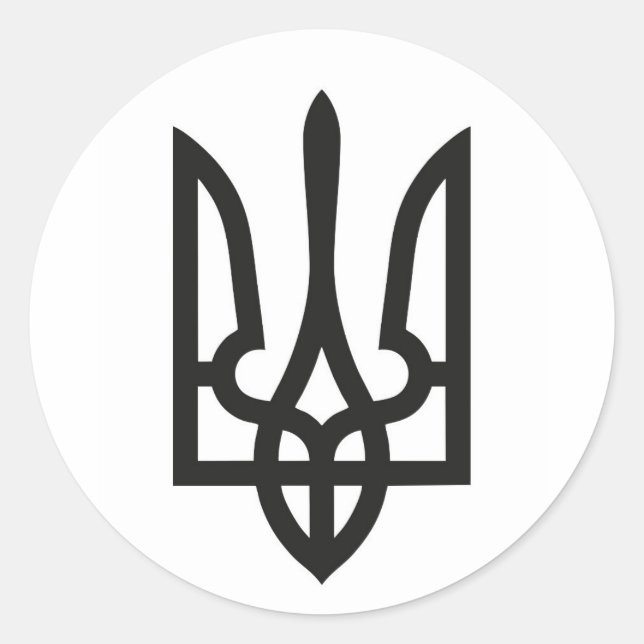 Ländersymbol der Ukraine Runder Aufkleber (Vorderseite)