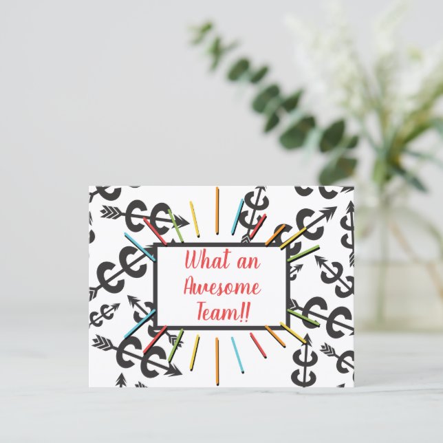 Ländersymbole für Phantastische Mannschaft - Postk Postkarte (Stehend Vorderseite)