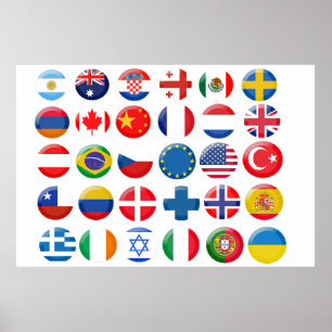 Ländersymbole Set Poster