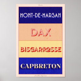 Landes Nouvelle Aquitaine Art Deco Poster