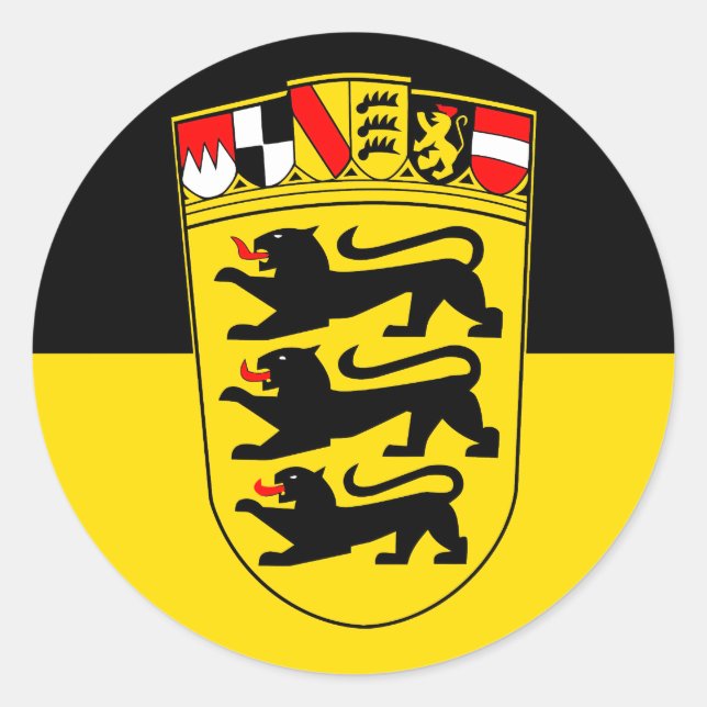 Landesflagge Baden-Württemberg Runder Aufkleber (Vorderseite)