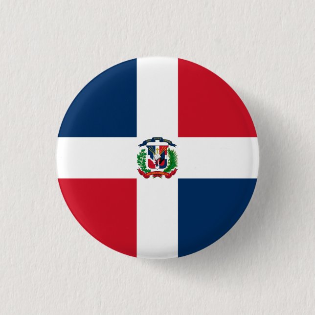 Landesflagge der Dominikanischen Republik Button (Vorderseite)