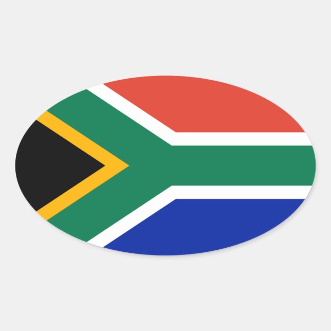 Landesflagge Südafrika Ovaler Aufkleber (Vorderseite)