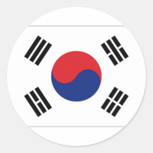 Landesflagge Südkorea Runder Aufkleber