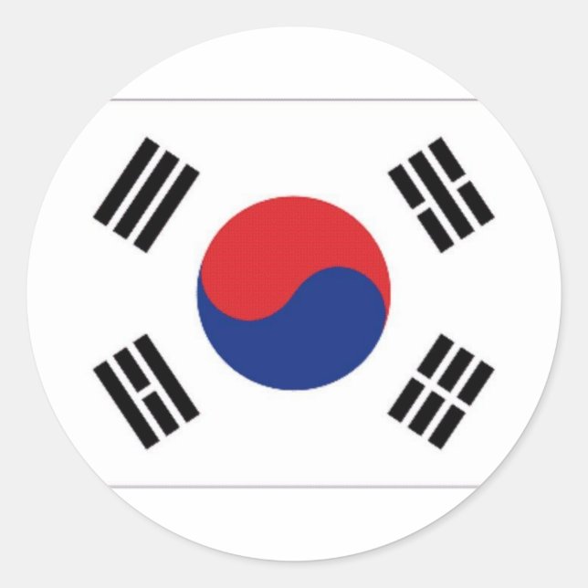 Landesflagge Südkorea Runder Aufkleber (Vorderseite)