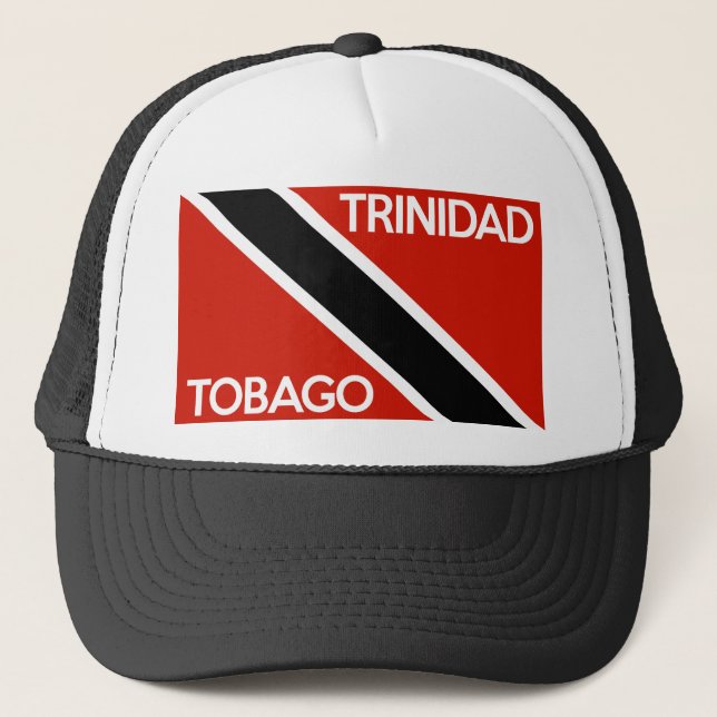 Landesflagge-Textname Trinidads Tobago Truckerkappe (Vorderseite)