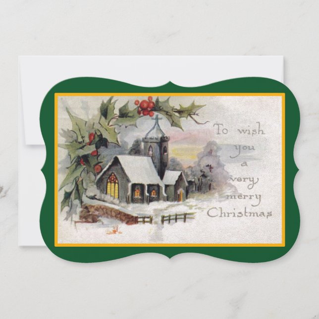 Landeskirche Vintag Extravagant Feiertagskarte (Vorderseite)