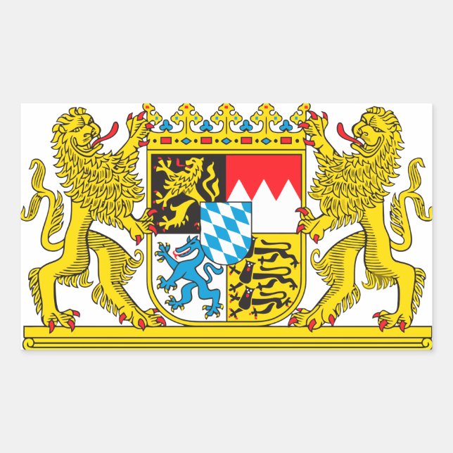 Landeswappen Bayer Rechteckiger Aufkleber (Vorderseite)