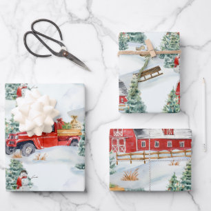 Landfarm Barn Truck Snowman Geschenkpapier Set