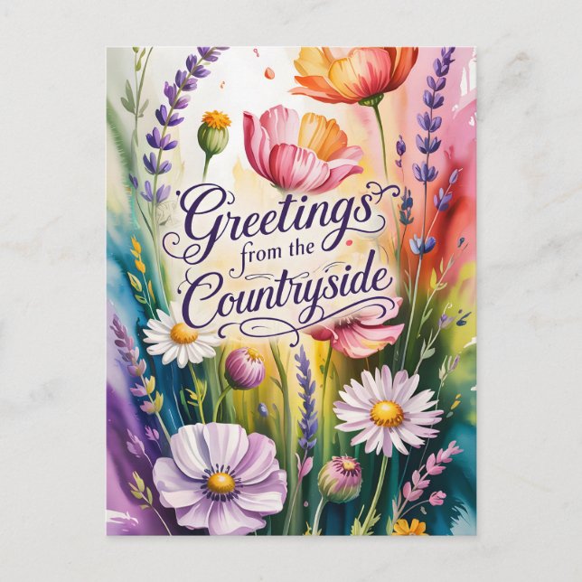 Landfloristik Countryside Greetings Postkarte (Vorderseite)