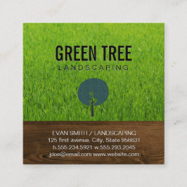 Landflucht | Holzkörner | Gras natürlich Quadratische Visitenkarte