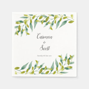 Landgarten-Eukalyptus-Grün-Hochzeit Serviette