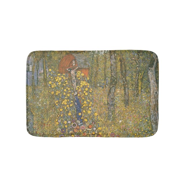 Landgarten mit Kruzifix (von Gustav Klimt) Badematte (Vorderseite)