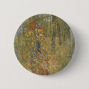 Landgarten mit Kruzifix (von Gustav Klimt) Button