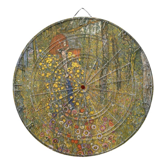 Landgarten mit Kruzifix (von Gustav Klimt) Dartscheibe (vorne)