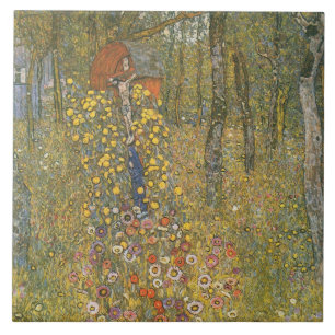 Landgarten mit Kruzifix (von Gustav Klimt) Fliese