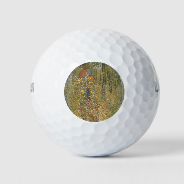 Landgarten mit Kruzifix (von Gustav Klimt) Golfball (Vorderseite)