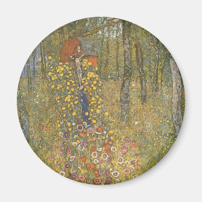 Landgarten mit Kruzifix (von Gustav Klimt) Magnet (Vorne)