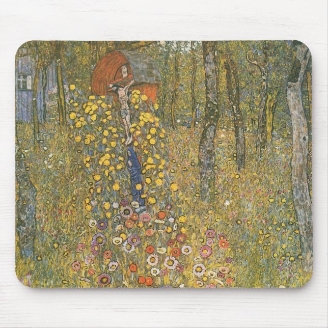 Landgarten mit Kruzifix (von Gustav Klimt) Mousepad (Vorne)
