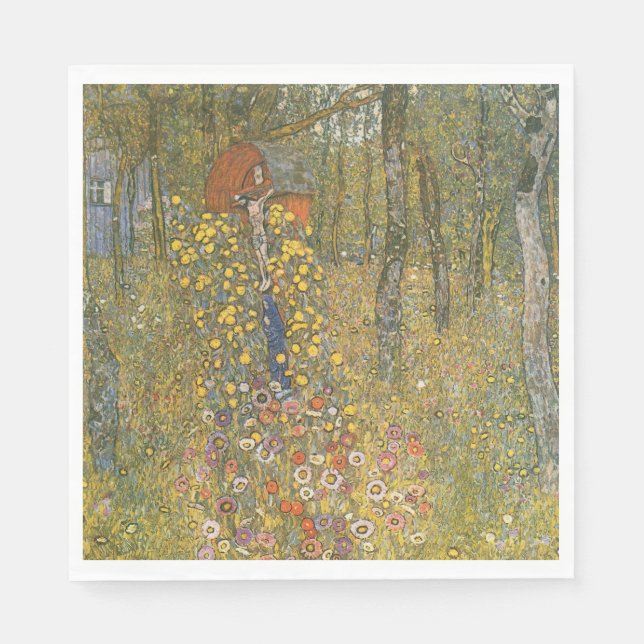 Landgarten mit Kruzifix (von Gustav Klimt) Serviette (Vorderseite)