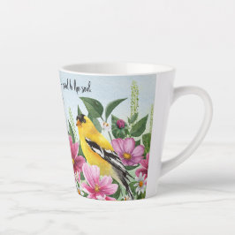 Landgarten mit Vögeln und Schriften Milchtasse