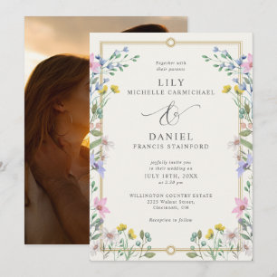 Landgarten Wildblumen Florale Fotografie Hochzeit Einladung