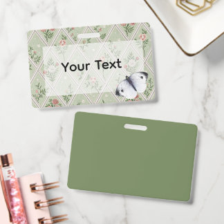 Landgrün Vintage Blume  Ausweis