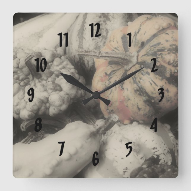 Landgüter in Schwarz-weißer Natur Quadratische Wanduhr (Vorderseite)