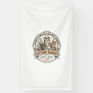 Landhaus Bäckerei Marmelade Etikett Katze Landhaus Banner