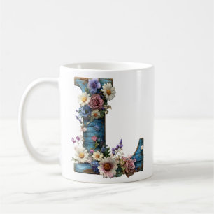 Landhaus-Blumen-Letter L Kaffeetasse