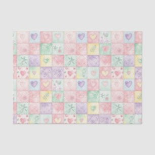 Landhaus-Blumen-Patchwork-Gingham-Pastell Seidenpapier