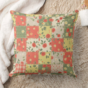 Landhaus-Blumen-Patchwork-Muster Kissen