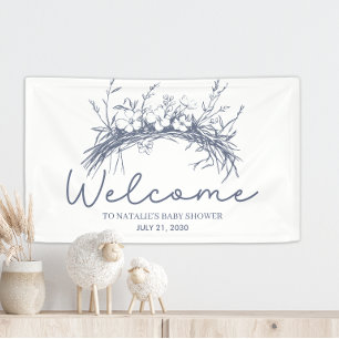 Landhaus-Charme-Baby-Shower-Willkommen Banner