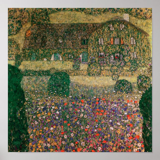 Landhaus durch den Attersee, c.1914 Poster (Vorne)