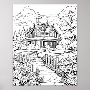 Landhaus-Farbenplakat Poster