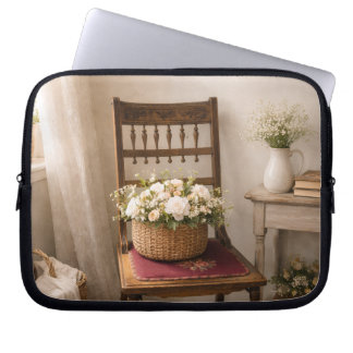 Landhaus Französisch Stuhl Laptop-Hülle – Cottage Laptopschutzhülle