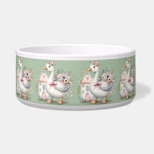 Landhaus-Gänse-Blumen-Haus-Szene Napf