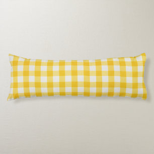 Landhaus-Gingham-Golden-Gelb-Kinderzimmer Seitenschläferkissen