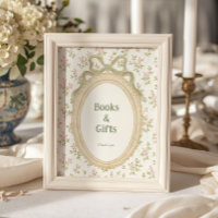 Landhaus Grün Bogen Rahmen Baby Shower Bücher & Ge