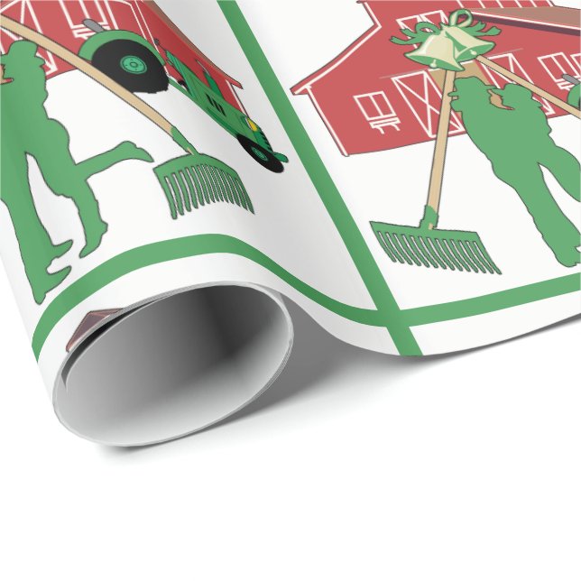 Landhaus Hochzeitscouch mit Stall Geschenkpapier (Rolleneckpunkt)