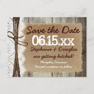 Landhaus-Holz-Rustikale Save-the-Date-Postkarten Ankündigungspostkarte
