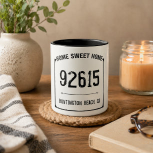 Landhaus-Home-Sweet-Postleitzahl-Tasse Tasse