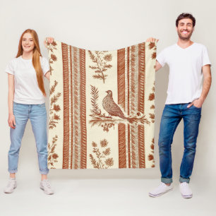 Landhaus-Hühner-Toile Terrakotta-Blumenmuster Fleecedecke